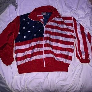 Vintage American flag windbreaker
